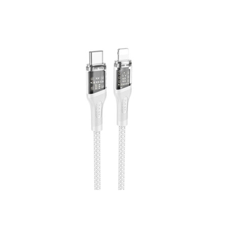 Cablu de date și încărcare rapidă, tip C la tip C, 60W, alb, 1.2m, U111