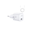 Încărcător mini JR-TCF02 USB-C cu încărcare rapidă 20W și cablu Lightning de 1m, alb