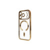 Husa pentru iPhone 17 Pro, MagCase, TPU Clear, rama GOLD