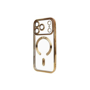 Husa pentru iPhone 17 Pro, MagCase, TPU Clear, rama GOLD Husa pentru iPhone 17 Pro, MagCase, TPU Clear, rama GOLD фото
