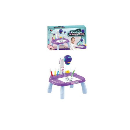 Masă de desen și pictură cu proiector – Set creativ pentru copii, Violet