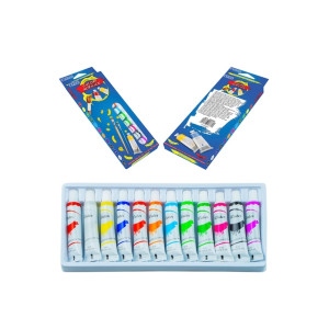 Culori acrilice, 9 ml, 12 tuburi/set - фото