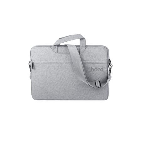 Geantă pentru laptop GT1, 14", interior moale, 2 compartimente, material textil, gri