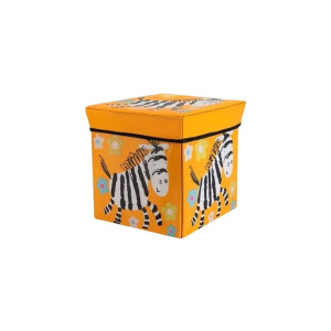 Cutie de depozitare pliabilă cu design de girafă, 30x30x30 cm, portocalie Cutie de depozitare pliabilă cu design de girafă, 30x30x30 cm, portocalie фото