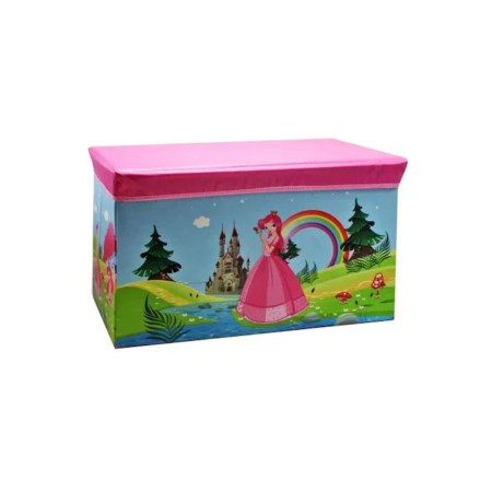 Cutie de depozitare pentru copii, jucării și haine, cu imprimeu prințesă – 58×34×30 cm