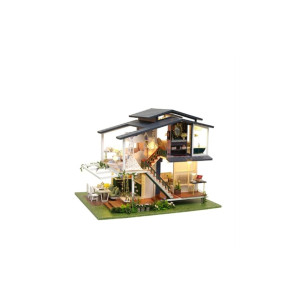 Mini casă de păpuși cu kit de mobilier Apartamente, multicolor фото