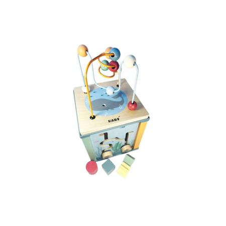 Cub de activități din lemn educativ și interactiv pentru copii