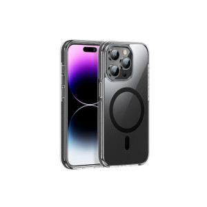 Carcasă, compatibilă cu MagSafe pentru iPhone 15, transparentă cu margini negre фото