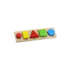 Puzzle educativ cu forme geometrice, Montessori, din lemn multicolor, 16 piese