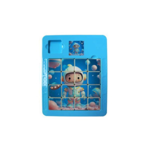 Jucărie puzzle magnetică – Klotski Puzzle logic pentru copii, personaj animat, culoare albastră, 19x15 cm фото