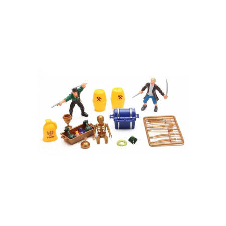 Set de joacă Pirat – 2 figurine, arme și pungă cu bani, multicolor, pentru copii cu vârsta de peste 3 ani