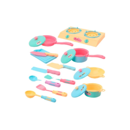 Set de gătit pentru copii, Toy Toy Toy, veselă de jucărie, 43x29cm, colorat