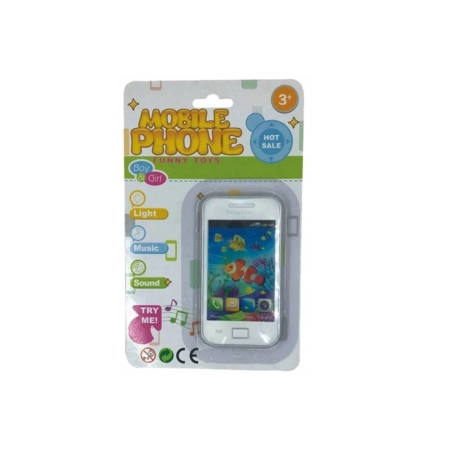 Telefon de jucărie pentru copii cu ecran tactil, sunet, vârsta 3+, alb