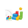 Cuburi – set de constructie cu 24 de blocuri, joc educativ cu provocari si carduri pentru copii