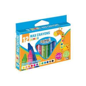 Creioane cerate jumbo S-cool, set de 12 culori фото