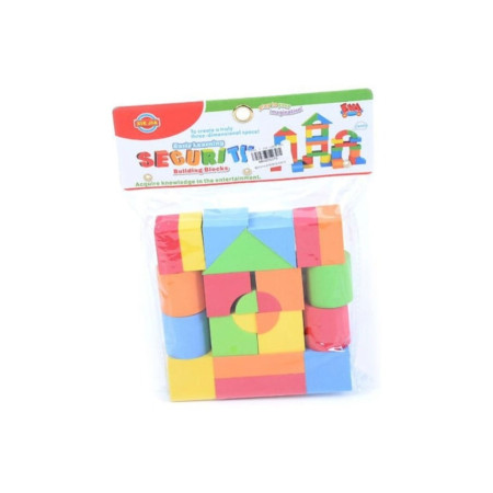 Set de construcție cu blocuri moi, jucărie, 25 de piese, multicolor, pentru copii de la 1 an