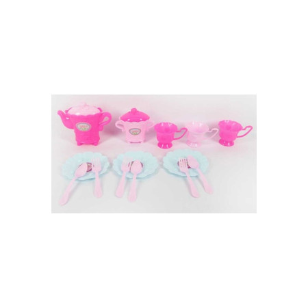 Set de ceai pentru copii, accesorii de bucatarie 15 x 7 x 15 (cm), Roz + Albastru