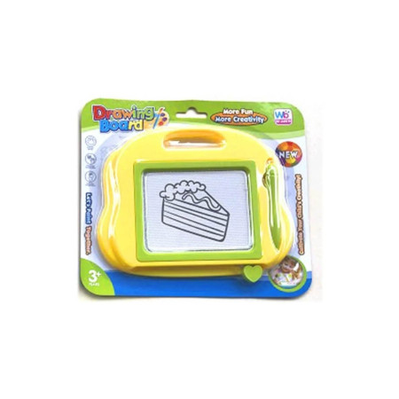 Tablă de desen magnetică cu stilou magnetic – Jucărie creativă pentru copii, galben și verde, dimensiuni 21x