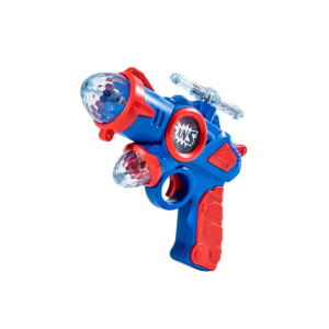 pistol cu lumini, muzică și elice colorată pentru copii, albastru și roșu pistol cu lumini, muzică și elice colorată pentru copii, albastru și roșu фото