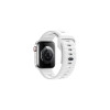 Curea din silicon (WA27) pentru iWatch, mărime universală (42/44/45/49 mm) - curea flexibilă, în trepte, albă