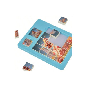 Jucărie magnetică – Puzzle logic Klotski pentru copii, Prințesa Sofia, culoare turcoaz, 19x15 cm фото