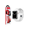 Curea din silicon (WA27) pentru iWatch, mărime universală (42/44/45/49 mm) - curea flexibilă, în trepte, albă