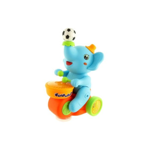 Jucărie muzicală cu tobă de elefant, 20 cm, mișcări, sunet și lumină, alimentată cu baterii, 21×16×11 cm, Albastru фото