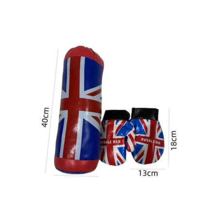 Set de box pentru copii cu timbre, albastru și roșu, 40×13 cm