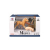 Set de figurine animale din plastic pentru copii, maro deschis cal si porc cu fermier, 17x9x12 cm