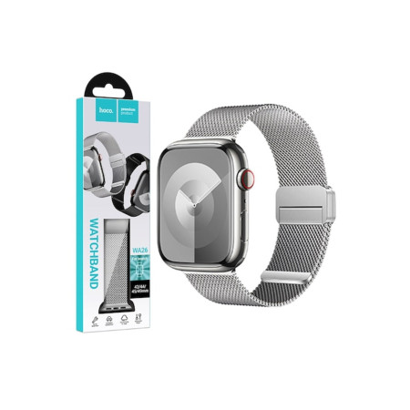 Curea metalică (WA26) pentru iWatch, închidere magnetică, mărime universală (42/44/45/49 mm) - cataramă dublă,