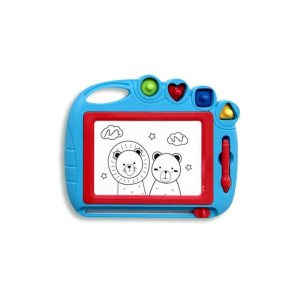 Jucărie educativă pentru copii – Tablă de desen magică cu radieră și figurine, albastră фото