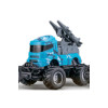 Military remote control car with headlights, 27 MHz, 4 channels, 14x13x18 cm, blue