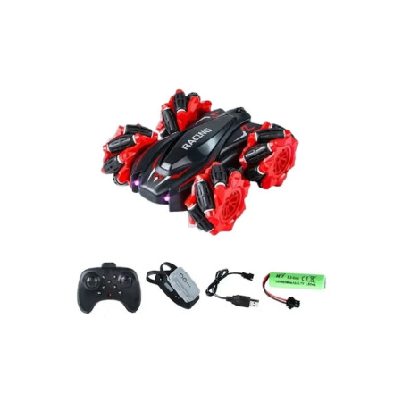 Stunt car with remote and gesture control 18x7x28 cm – Red