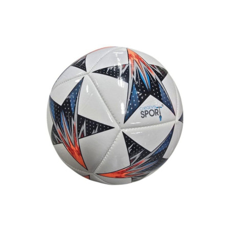 Minge de fotbal PVC, marimea 5, alba cu stele
