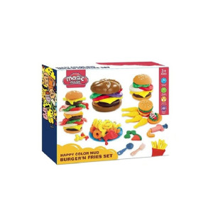 Set plastilina Happy Color Mud – Hamburger si cartofi prajiti, pentru copii 3 ani+ фото