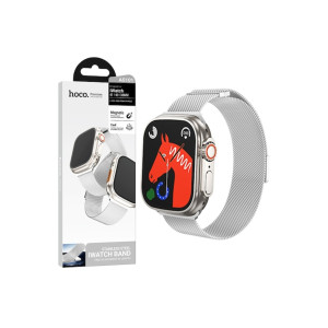 Curea iWatch (AS101) (42/44/45/49mm) milanez, metal - negru фото