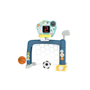 Set Sportiv 3 in 1 pentru Copii - Cos de Baschet, Poarta de Fotbal si Joc de Golf, cu Sunete si Lumi фото