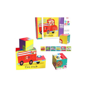 Puzzle educativ 6 în 1, 9 piese – Transport, 18x18x6 cm, multicolor фото
