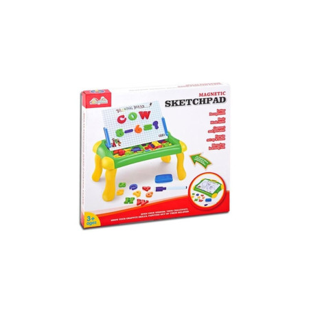 Set tabla de desen magnetica, Magic Toys, Litere si cifre, 33cm, 3+