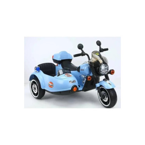 Motocicletă electrică pentru copii cu ataș, telecomandă, 2 locuri, albastru deschis фото