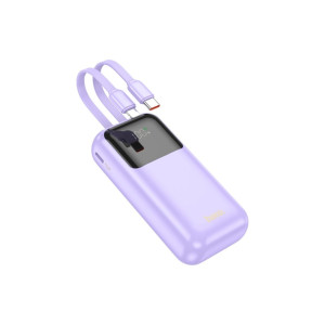 Baterie externă Q25 de 10.000 mAh cu cabluri integrate Type-C + Lightning фото