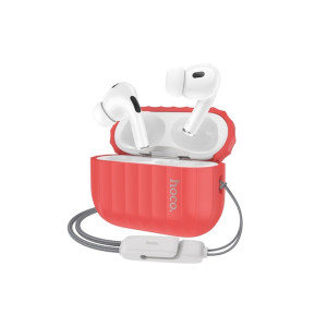Husă din silicon (WB23) pentru AirPods Pro2 cu șnur, roșie фото