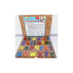 Puzzle 3D din lemn – Litere alfabet englez, 20×20 cm фото