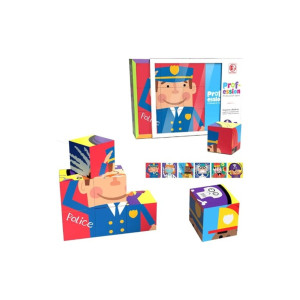 Puzzle educativ 6 în 1, 9 piese – Profesii, 18x18x6 cm, multicolor фото