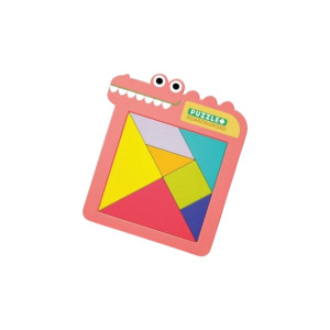 Puzzle magnetic 15-urile Tangram – jucarie educativa pentru copii, Roz, 16x15 cm фото