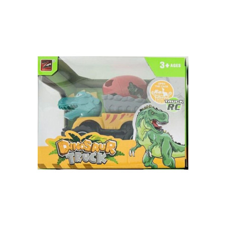 Dinosaur car with trailer and red egg - Yellow and Blue