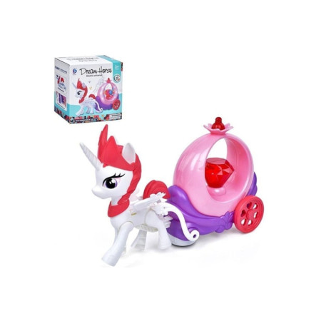 Unicorn carriage, Toy Toy Toy, interactive toy, music and lights, 20x19x12cm
