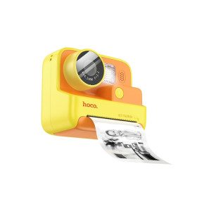 Aparat foto cu imprimantă pentru copii, DV200, memorie 32 GB, baterie 800 mAh, portocaliu și galben фото