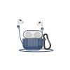 Husă din silicon (WB22) pentru AirPods 3 cu carabină și cablu pentru căști, albastră