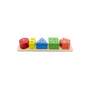 Sortator, joc logic pentru cei mici, jucarii din lemn, forme geometrice, colorat фото